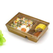 disposable take out kraft paper container food box wholesale kraft paper containers with lid for food